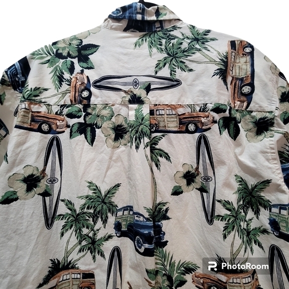 Natural Issue XL Mens Short Sleeve Dress Shirt Tropical Hawaiian Surf Board - Picture 3 of 6
